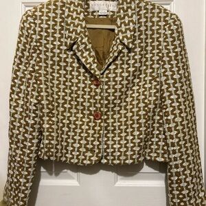 Doncaster Women's Textured Brown and Cream Blazer
